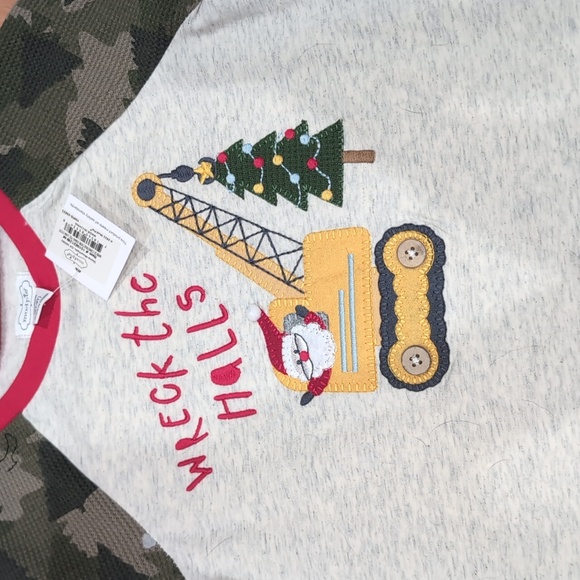 Wreck the halls NWT construction Christmas shirt mudpie Toddler Boy 2-3T - Picture 2 of 5